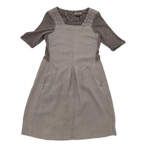 sandwich linen dress Sandwich Linen dress with organic print in Signal blue  CW CW